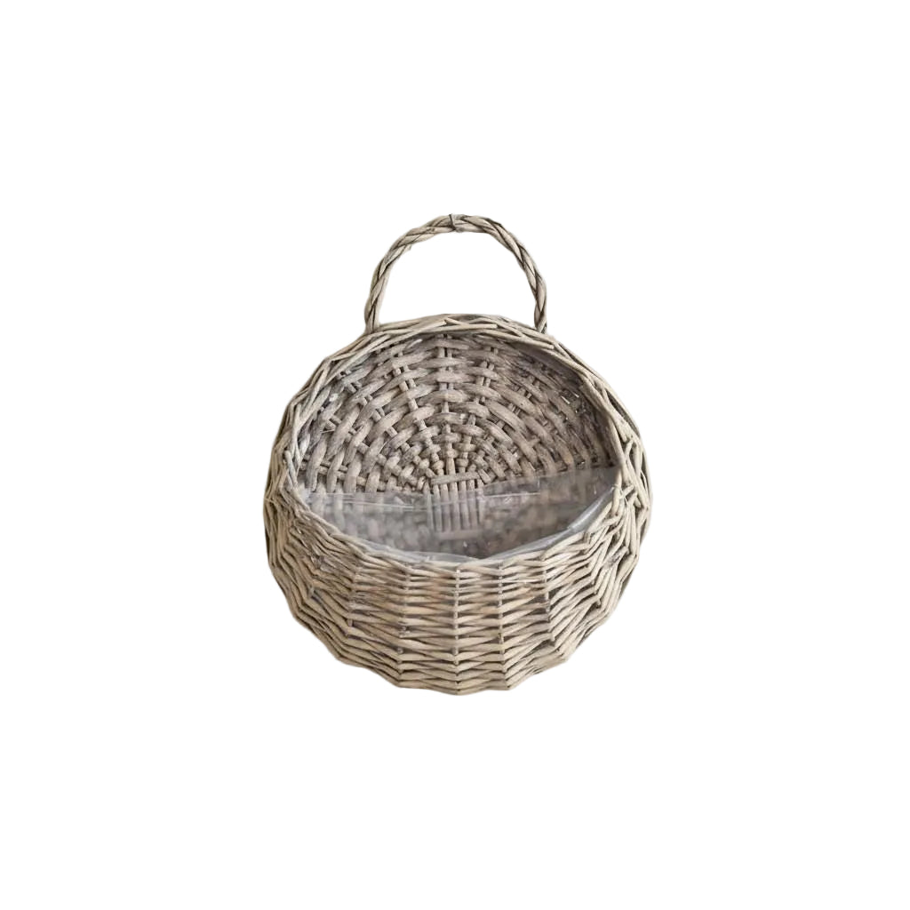 Handmade Woven Wall Hanging Planter Basket – Rattan Plant Holder for Boho Wall Decor