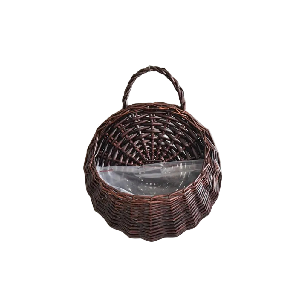 Handmade Woven Wall Hanging Planter Basket – Rattan Plant Holder for Boho Wall Decor